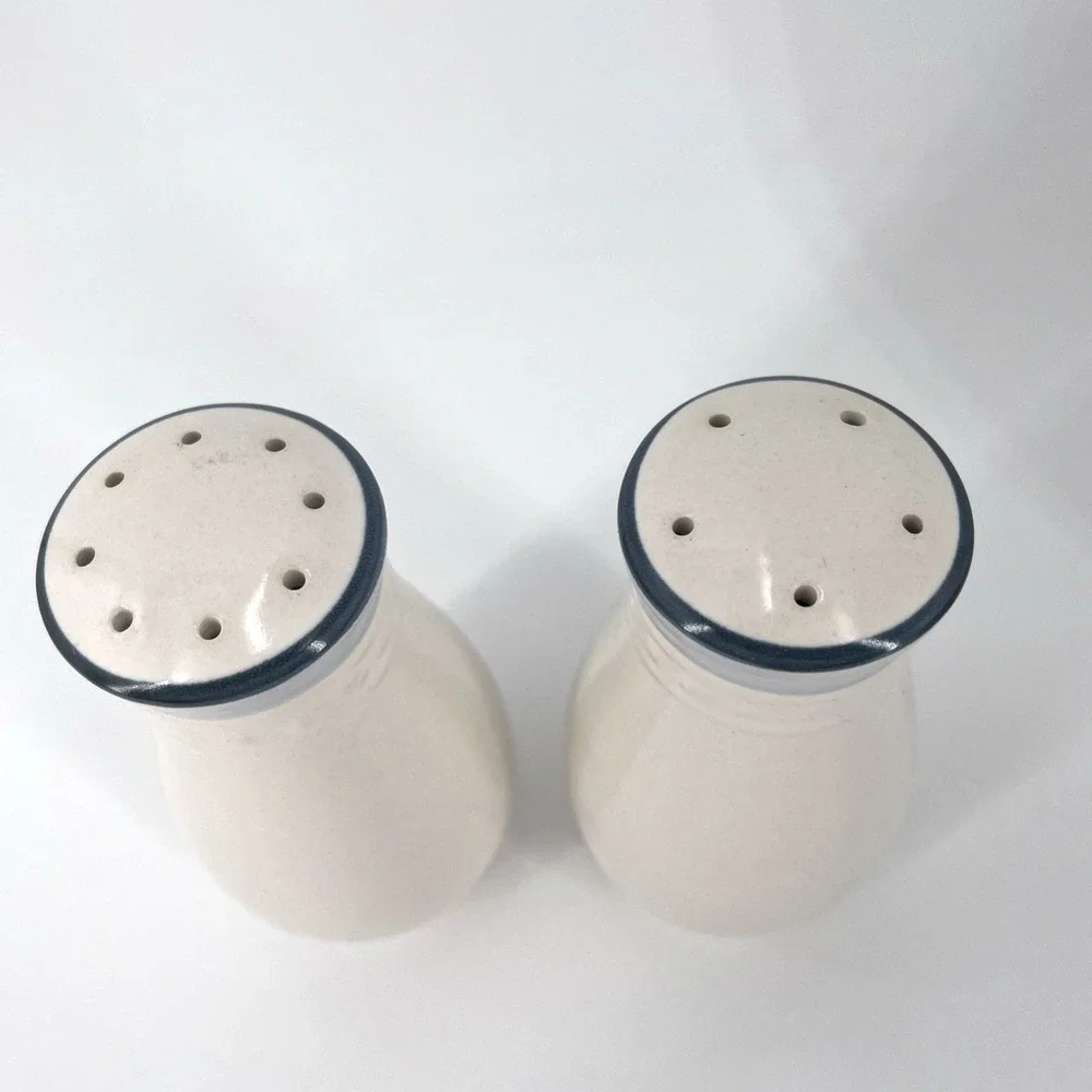Crowning Fashion by Johann Haviland Salt and Pepper Shaker Set Japan Blue Stripe